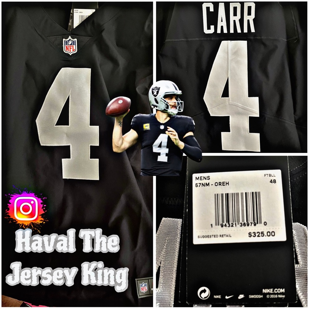 Men's Las Vegas Raiders Derek Carr Nike Black Vapor Elite Jersey